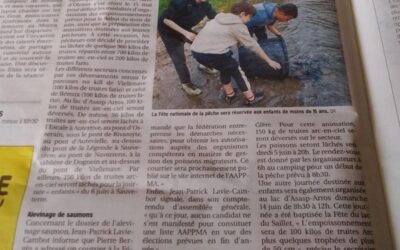 Alevinage saumons . PV de la réunion du 14 mai du bureau de la fédération de pêche 64